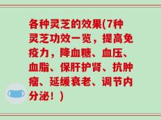 各种灵芝的效果(7种灵芝功效一览，提高免疫力，降血糖、血压、血脂、保肝护肾、抗肿瘤、延缓衰老、调节内分泌！)