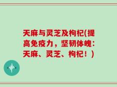天麻与灵芝及枸杞(提高免疫力，坚韧体魄：天麻、灵芝、枸杞！)