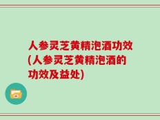 人参灵芝黄精泡酒功效(人参灵芝黄精泡酒的功效及益处)