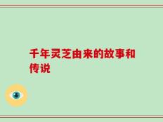 千年灵芝由来的故事和传说