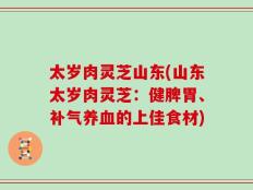 太岁肉灵芝山东(山东太岁肉灵芝：健脾胃、补气养血的上佳食材)