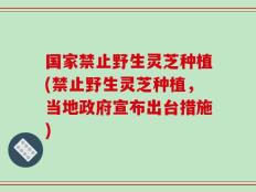 国家禁止野生灵芝种植(禁止野生灵芝种植，当地政府宣布出台措施)