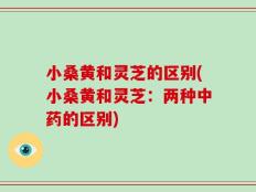 小桑黄和灵芝的区别(小桑黄和灵芝：两种中药的区别)
