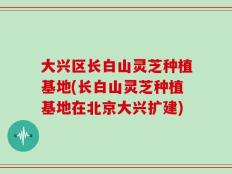 大兴区长白山灵芝种植基地(长白山灵芝种植基地在北京大兴扩建)