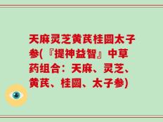 天麻灵芝黄芪桂圆太子参(『提神益智』中草药组合：天麻、灵芝、黄芪、桂圆、太子参)
