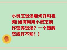 小灵芝煲汤要切开吗视频(如何利用小灵芝制作营养煲汤？一个错解您或许不知！)