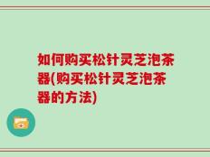 如何购买松针灵芝泡茶器(购买松针灵芝泡茶器的方法)