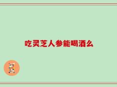 吃灵芝人参能喝酒么