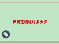 尹灵芝牺牲时多少岁