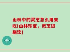 山林中的灵芝怎么用来吃(山林珍宝，灵芝进膳饮)