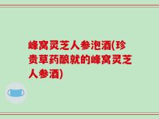 峰窝灵芝人参泡酒(珍贵草药酿就的峰窝灵芝人参酒)
