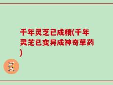 千年灵芝已成精(千年灵芝已变异成神奇草药)