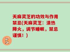 天麻灵芝的功效与作用禁忌(天麻灵芝：清热降火，调节睡眠，禁忌谨慎！)