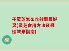 干灵芝怎么吃效果最好灵(灵芝食用方法及最佳效果指南)