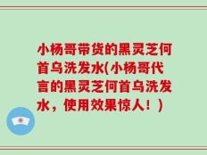 小杨哥带货的黑灵芝何首乌洗发水(小杨哥代言的黑灵芝何首乌洗发水，使用效果惊人！)
