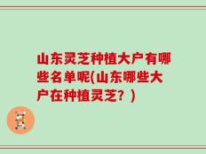 山东灵芝种植大户有哪些名单呢(山东哪些大户在种植灵芝？)