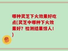 哪种灵芝下火效果好吃点(灵芝中哪种下火效果好？检测结果惊人！)