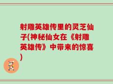 射雕英雄传里的灵芝仙子(神秘仙女在《射雕英雄传》中带来的惊喜)