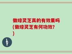 徽琼灵芝真的有效果吗(徽琼灵芝有何功效？)