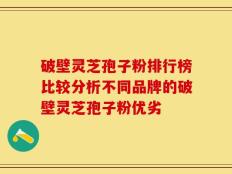 破壁灵芝孢子粉排行榜比较分析不同品牌的破壁灵芝孢子粉优劣