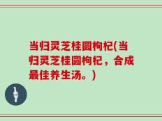 当归灵芝桂圆枸杞(当归灵芝桂圆枸杞，合成最佳养生汤。)