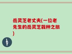 岳灵芝老丈夫(一位老先生的岳灵芝栽种之旅)