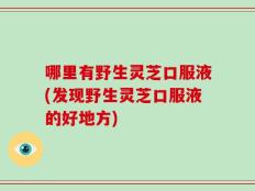 哪里有野生灵芝口服液(发现野生灵芝口服液的好地方)