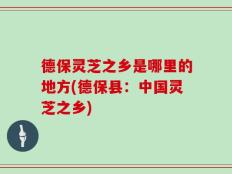 德保灵芝之乡是哪里的地方(德保县：中国灵芝之乡)