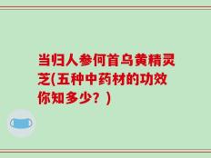 当归人参何首乌黄精灵芝(五种中药材的功效你知多少？)