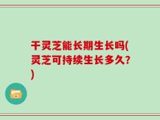 干灵芝能长期生长吗(灵芝可持续生长多久？)