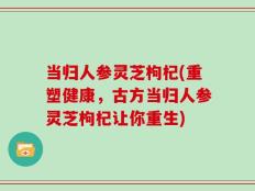 当归人参灵芝枸杞(重塑健康，古方当归人参灵芝枸杞让你重生)