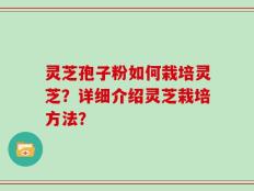 灵芝孢子粉如何栽培灵芝？详细介绍灵芝栽培方法？