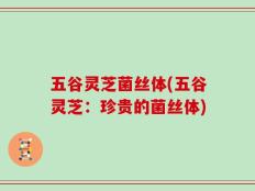 五谷灵芝菌丝体(五谷灵芝：珍贵的菌丝体)