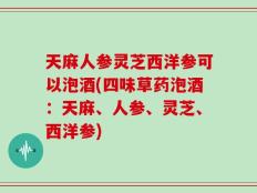天麻人参灵芝西洋参可以泡酒(四味草药泡酒：天麻、人参、灵芝、西洋参)