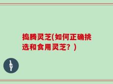 捣腾灵芝(如何正确挑选和食用灵芝？)