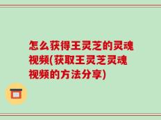 怎么获得王灵芝的灵魂视频(获取王灵芝灵魂视频的方法分享)