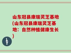 山东冠县康瑞灵芝基地(山东冠县康瑞灵芝基地：自然种植健康生长)