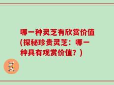 哪一种灵芝有欣赏价值(探秘珍贵灵芝：哪一种具有观赏价值？)