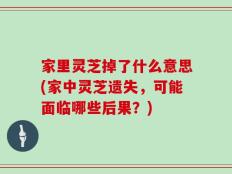 家里灵芝掉了什么意思(家中灵芝遗失，可能面临哪些后果？)