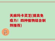 天麻玛卡灵芝(提高免疫力！四种植物组合制剂推荐)