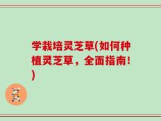学栽培灵芝草(如何种植灵芝草，全面指南！)