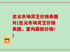 忠义市场灵芝价格表图片(忠义市场灵芝价格表图，查询最新价格！)