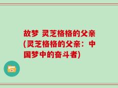故梦 灵芝格格的父亲(灵芝格格的父亲：中国梦中的奋斗者)