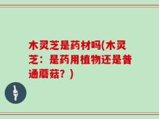 木灵芝是药材吗(木灵芝：是药用植物还是普通蘑菇？)
