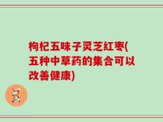 枸杞五味子灵芝红枣(五种中草药的集合可以改善健康)