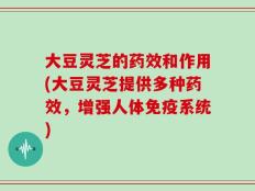 大豆灵芝的药效和作用(大豆灵芝提供多种药效，增强人体免疫系统)