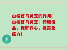 山楂首乌灵芝的作用(山楂首乌灵芝：药膳佳品，保肝养心，提高免疫力)