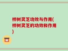 桦树灵芝功效与作用(桦树灵芝的功效和作用)