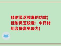 桂附灵芝胶囊的功效(桂附灵芝胶囊：中药材组合提高免疫力)