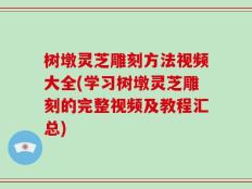树墩灵芝雕刻方法视频大全(学习树墩灵芝雕刻的完整视频及教程汇总)